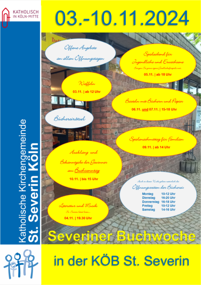 Plakat Severiner Buchwoche 2024 mit Programm