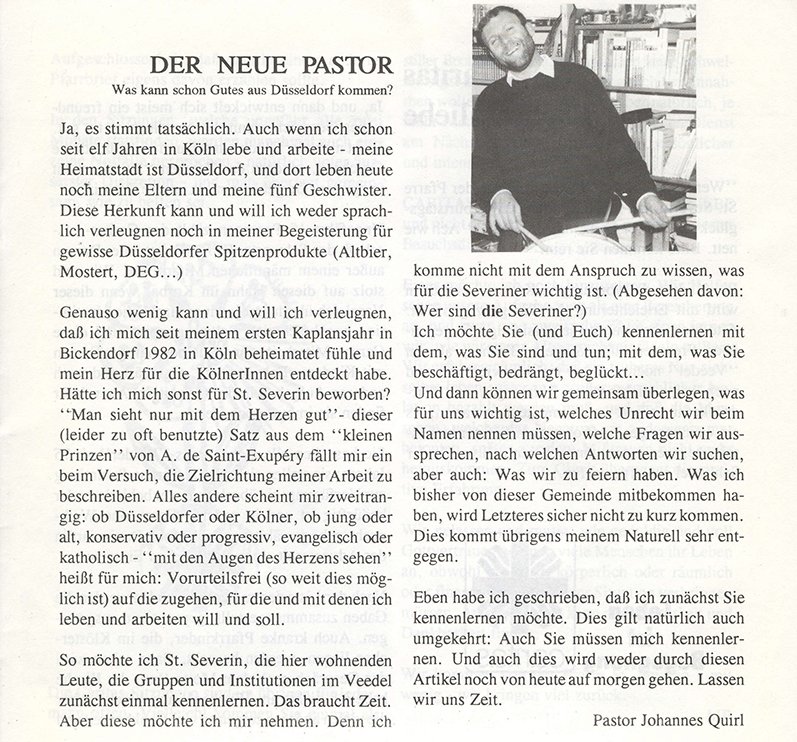 Aus dem Pfarrbrief St. Severin 1993